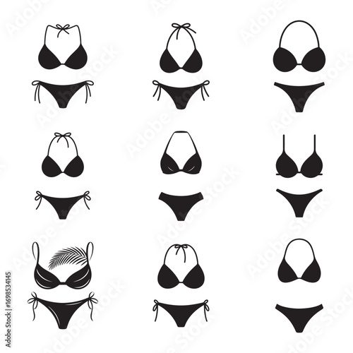 Collection of Black and White Swimsuit Designs