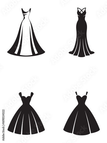Four Different Types of Formal Dresses Silhouettes