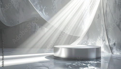 Silver background for promotional with beautiful lights and shadow 