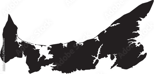 Edward Canada Province Map Silhouette High Detail Editable