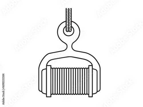 Industrial Cable Puller Illustration in Simple Modern Vector Style