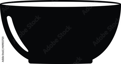 Simple black silhouette of a bowl perfect for various design needs
