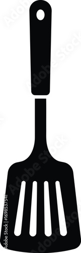 Black spatula kitchen utensil vector graphic scalable for cooking and food preparation designs