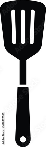 Black spatula kitchen utensil vector graphic scalable illustration for cooking and food preparation