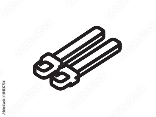 Professional Electrical Cable Ties Symbol in Modern Clean Vector Art