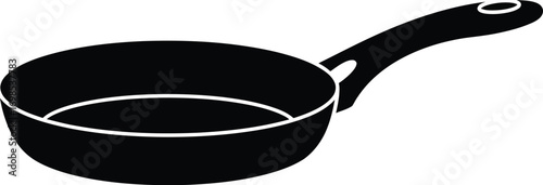Vector illustration of a black frying pan for cooking kitchen utensils scalable eps