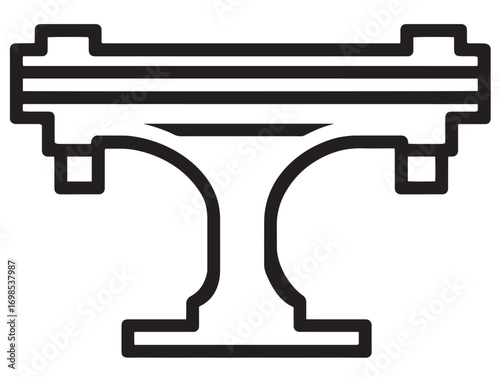 Industrial Precision Caliper Icon in Elegant Minimal Vector Artwork