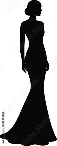 silhouette, mermaid dress, fitted through knees with flared hem