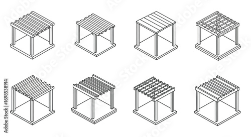 various architectural models displayed in grid formation