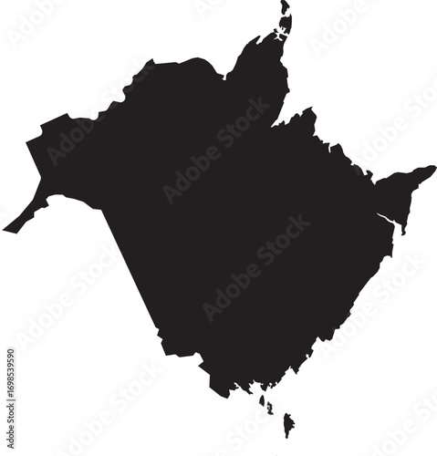 New Brunswick, Canada Province Map Silhouette High Detail Editable
