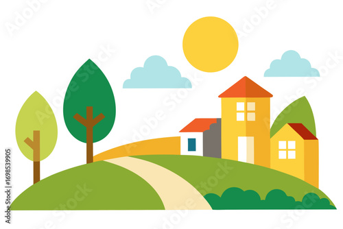 city landscape with trees