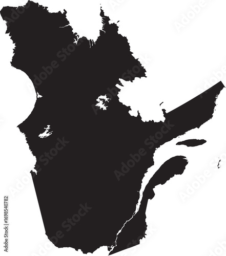 Quebec, Canada Province Map Silhouette High Detail Editable