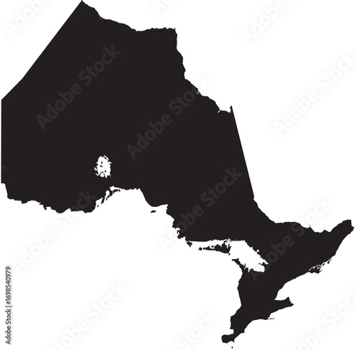 Ontario Province Map Silhouette High Detail Editable