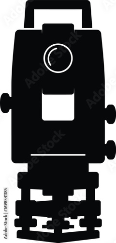 Scalable vector illustration of a surveying theodolite instrument for eps file export
