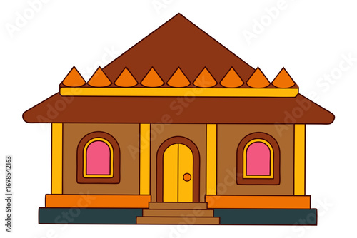 vector illustration of an old house