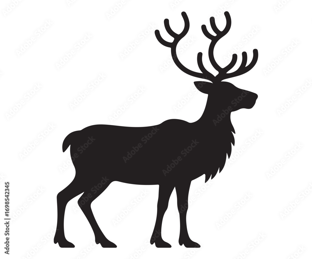 Fototapeta premium Deer silhouette artwork – vector animal illustration for forest, wildlife, and rustic decorative graphics