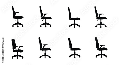 office chairs arranged neatly in rows and columns