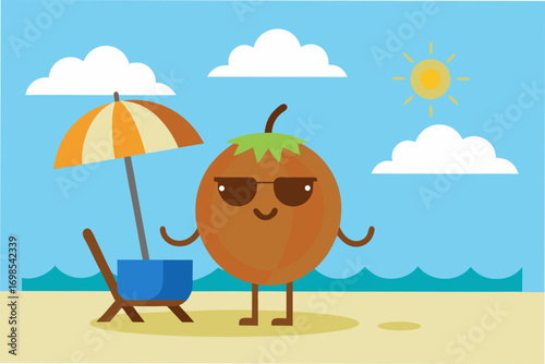 beach with umbrella