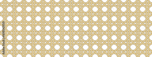 Seamless rattan weave pattern. Natural cane and bamboo texture in wicker lattice style. 