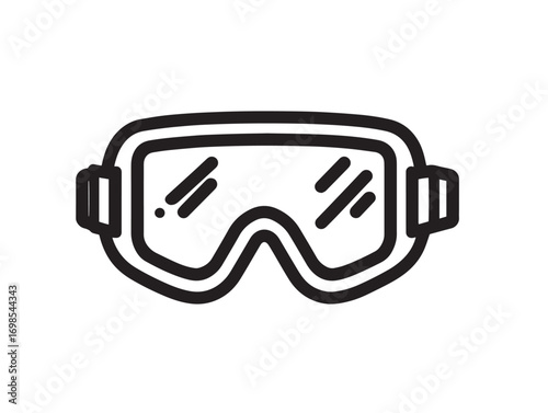 Chemical Splash Goggles Icon in Clean Minimal Protective Vector Line Artwork
