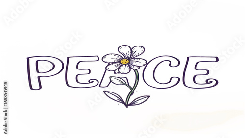 Peace with a Daisy Illustration of Peaceful Harmony and Floral Beauty