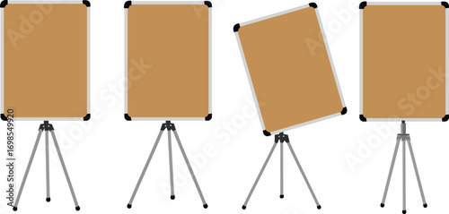 Four Corkboard Easels Office Presentation Study Boards Meeting Display Planning Sessions Brainstorming Tools and