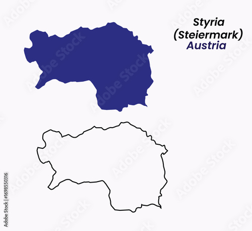 Map of Austria, Map of Austria states Vector Illustration, Burgenland, Carinthia, Lower Austria, Upper Austria, Salzburg, Styria, Tyrol (Tirol), Vorarlberg, Vienna.
