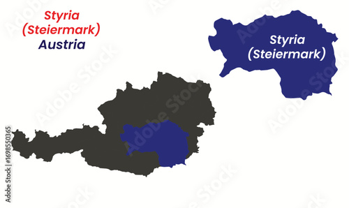 Map of Austria, Map of Austria states Vector Illustration, Burgenland, Carinthia, Lower Austria, Upper Austria, Salzburg, Styria, Tyrol (Tirol), Vorarlberg, Vienna.
