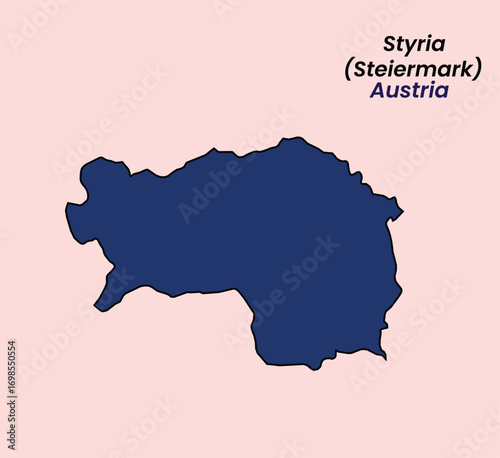 Map of Austria, Map of Austria states Vector Illustration, Burgenland, Carinthia, Lower Austria, Upper Austria, Salzburg, Styria, Tyrol (Tirol), Vorarlberg, Vienna.

