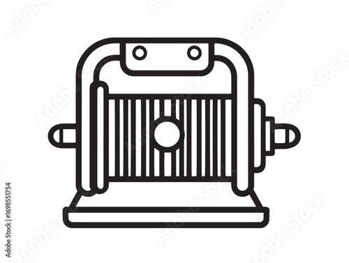 Come Along Winch Tool Icon in Minimal Vector Line Illustration