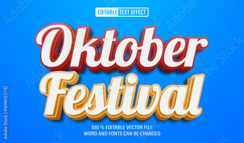 Oktober Festival 3D Text Effect – Editable Style Template