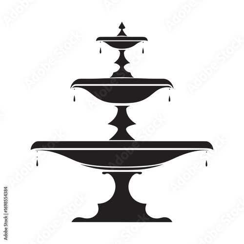 Elegant fountain silhouette.