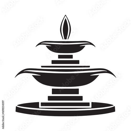 Elegant fountain silhouette.