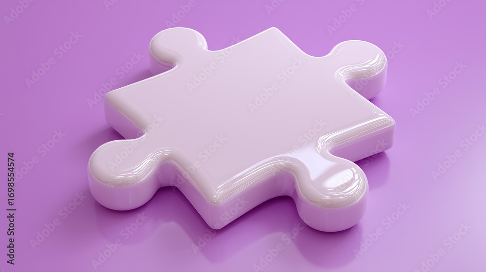 Obraz premium A single puzzle piece placed for perfect fit representing problem solving clarity teamwork alignment and the missing link. 