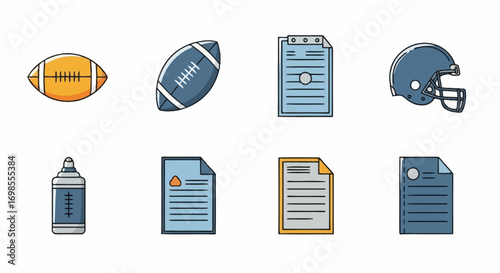 American Football Strategy and Planning Illustration for Team Management and Coaching Resources, Ideal for Sports Education and Game Tactic Presentations