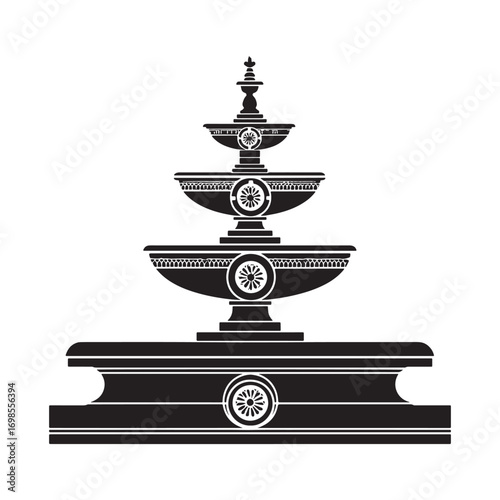 Elegant fountain silhouette.