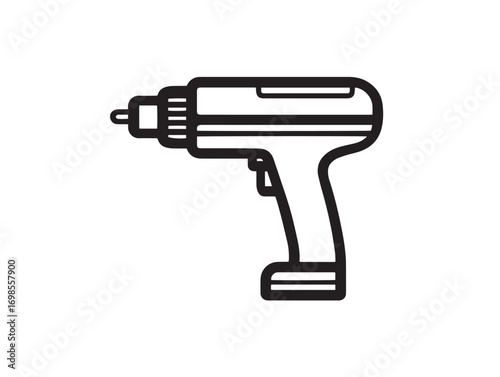 Cordless Impact Wrench Icon in Modern Minimal Line Artwork