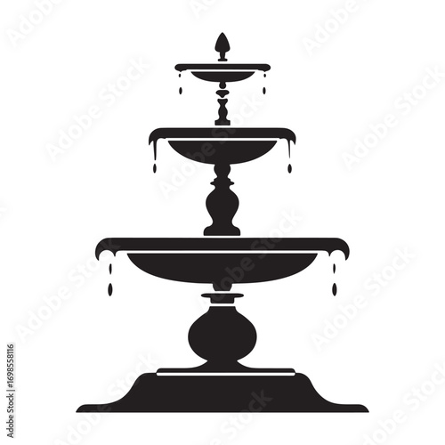 Elegant fountain silhouette.