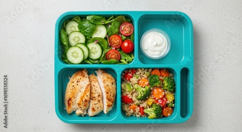 Healthy lunchbox divided meal
