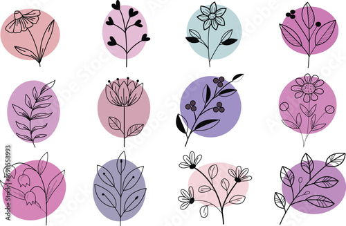 Whimsical Flowers Abstract Floral Art Colorful Blossoms Springtime Garden Nature s Beauty Artistic Flowers Botanical