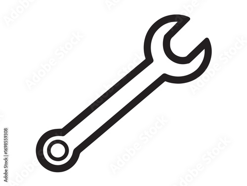 Professional Crescent Wrench Illustration in Clean Minimal Vector Art
