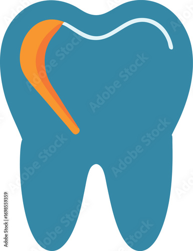 A healthy tooth on a  symbolizing ideal dental healthy.