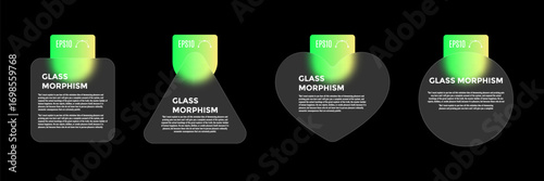 This template showcases a business graph design utilizing a glass morphing effect, ideal for creating engaging infographics in corporate settings.