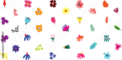Wallpaper Mural Colorful Botanical Garden Hand Drawn Floral Pattern with Vibrant Flowers Blossoms Leaves Buds and Artistic Design on

 Torontodigital.ca