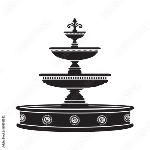 Elegant fountain silhouette.