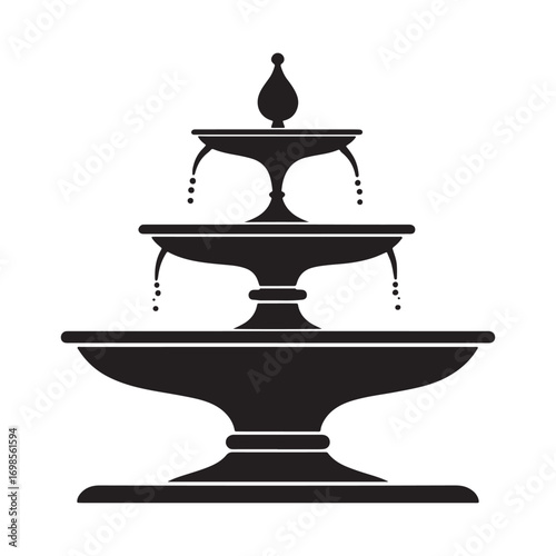 Elegant fountain silhouette.