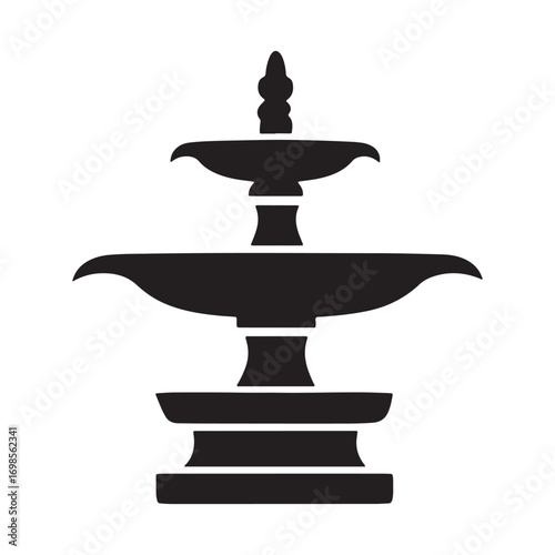 Elegant fountain silhouette.