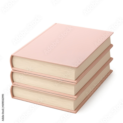 Stack of Pink Books with Cream Pages