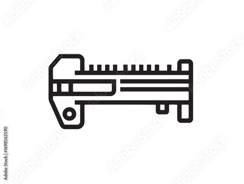 Precision Digital Caliper Measuring Tool Icon in Elegant Minimal Line Art