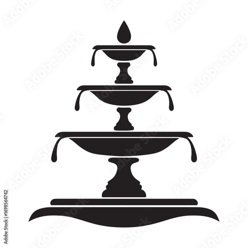 Elegant fountain silhouette.